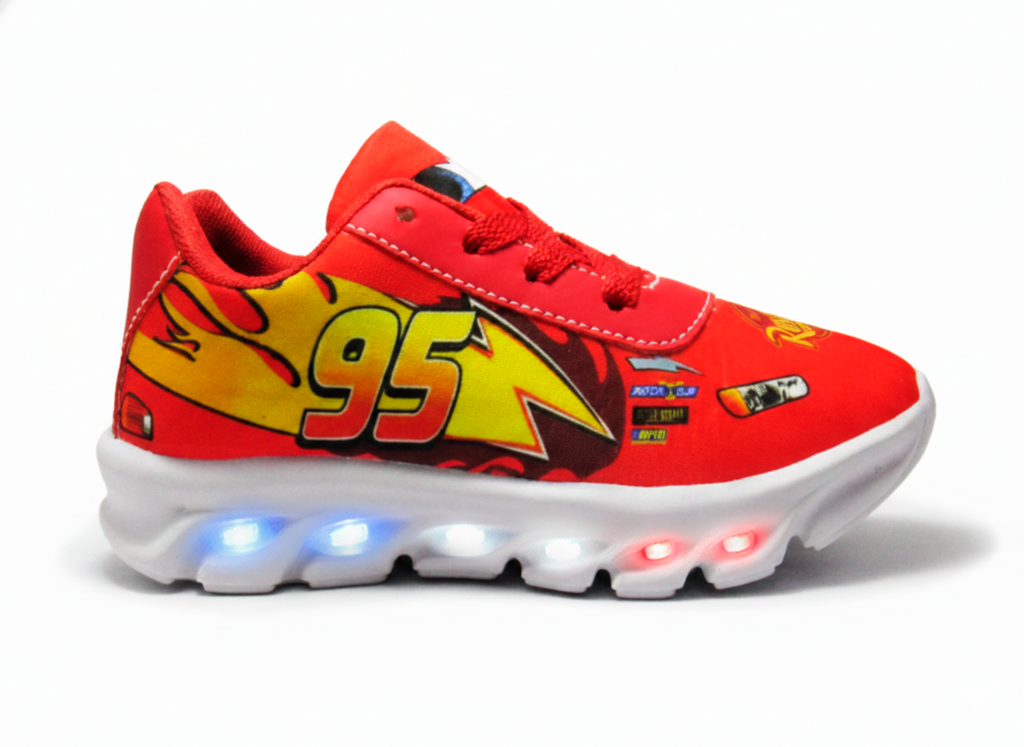 Tênis LED Infantil Carros