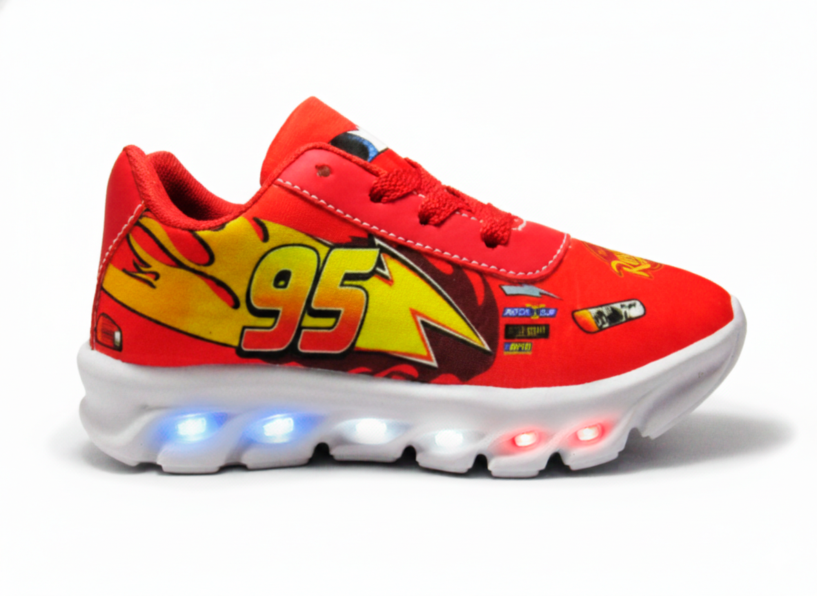 Tênis LED Infantil Carros
