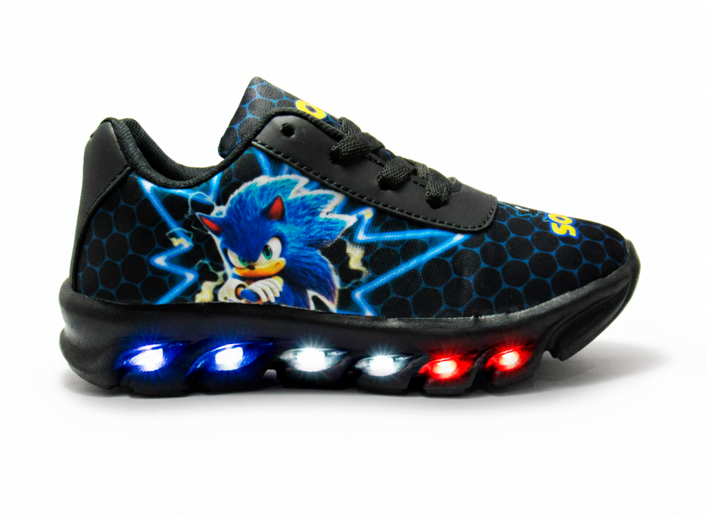 Tênis LED Infantil Sonic Preto