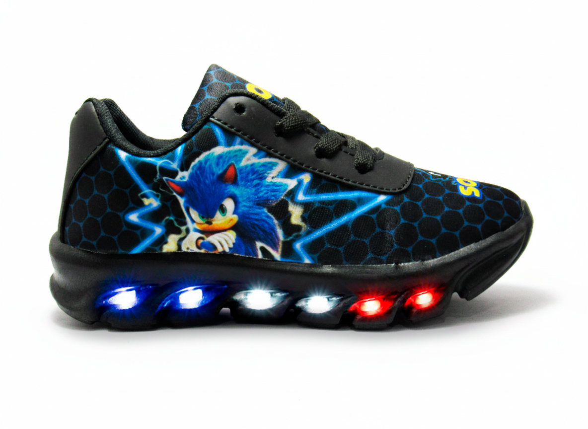 Tênis LED Infantil Sonic Preto