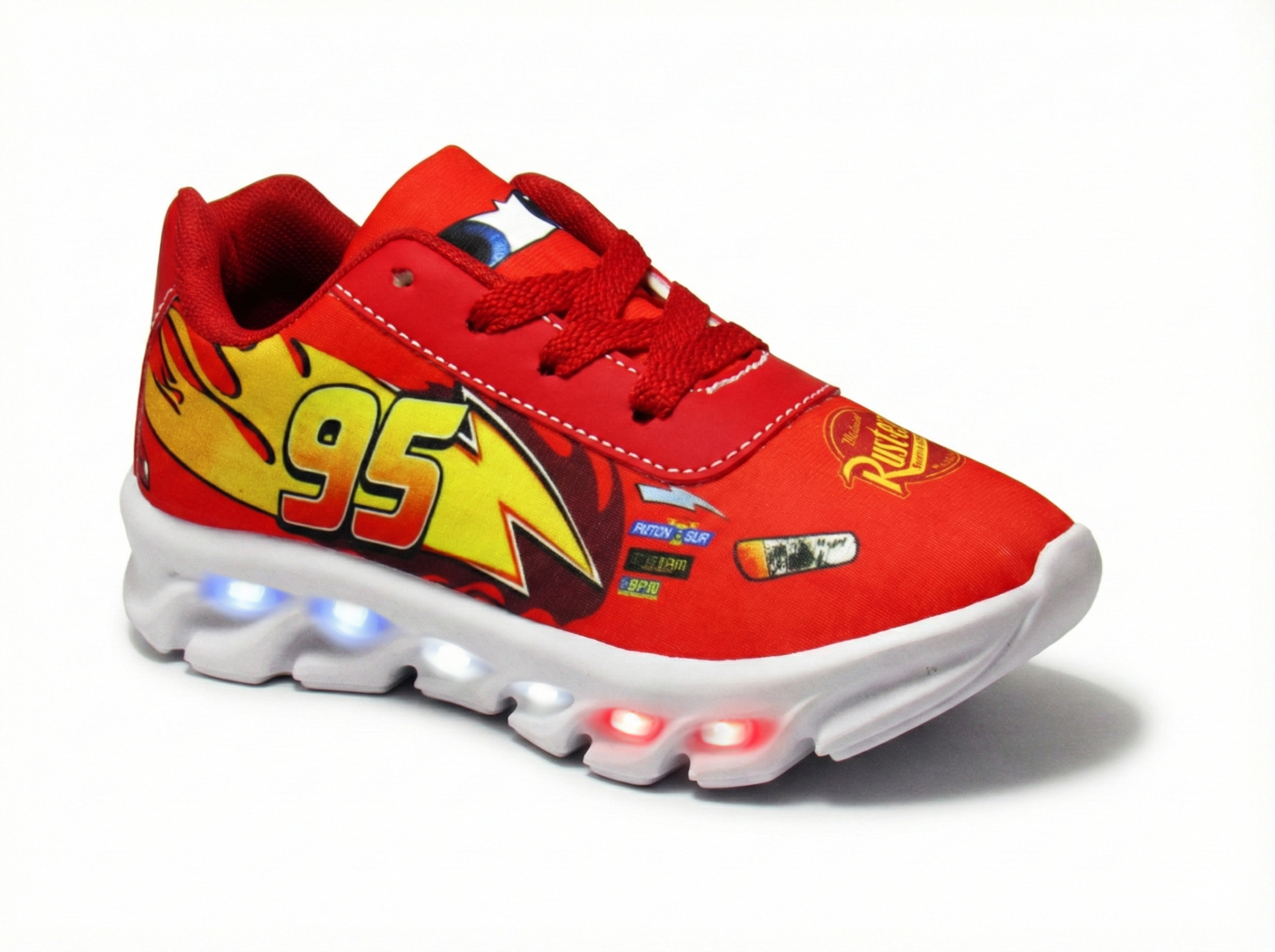 Tênis LED Infantil Carros