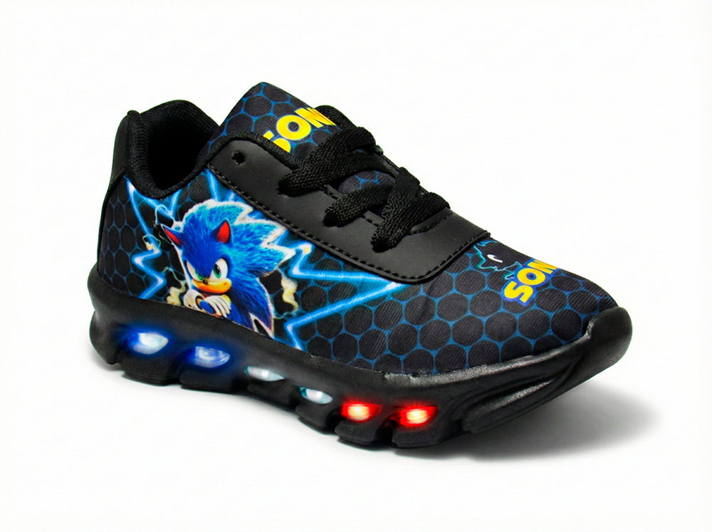 Tênis LED Infantil Sonic Preto