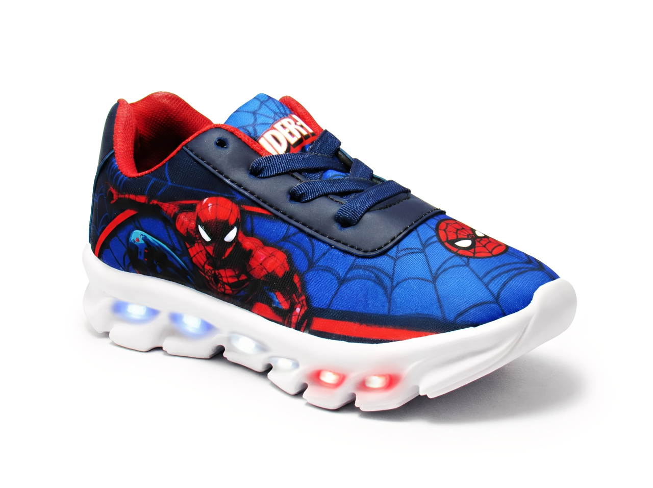 Tênis LED Infantil Homem Aranha Marinho