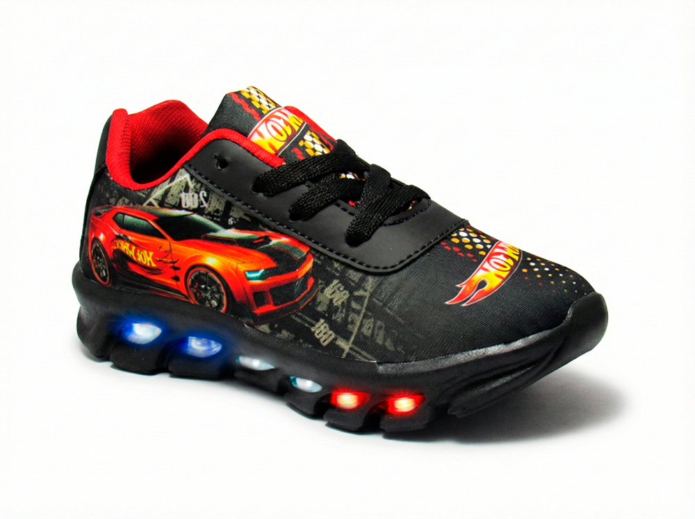 Tênis LED Infantil Hotwheels