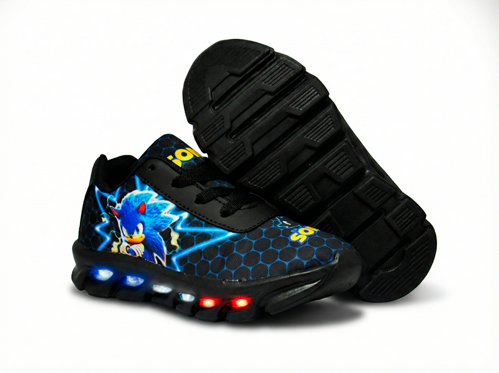 Tênis LED Infantil Sonic Preto