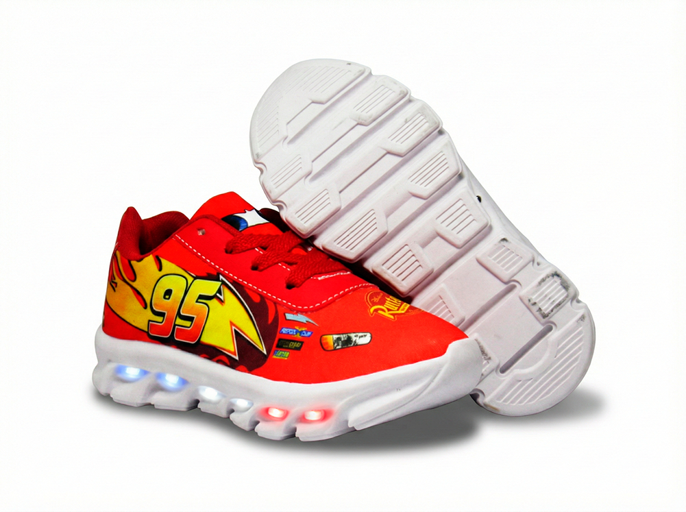 Tênis LED Infantil Carros