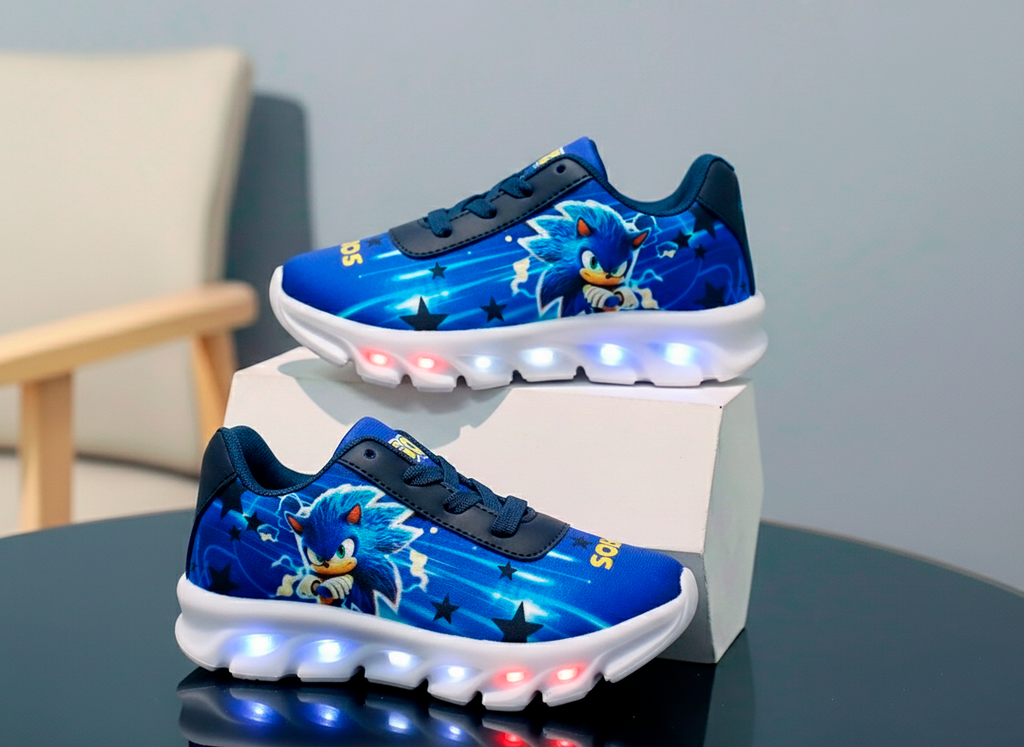 Tênis LED Infantil Sonic Azul