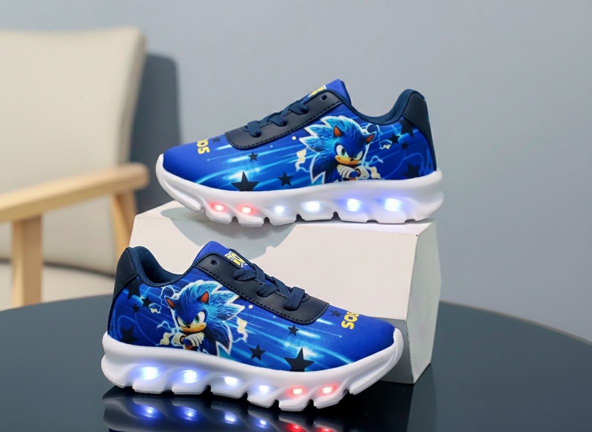 Tênis LED Infantil Sonic Azul