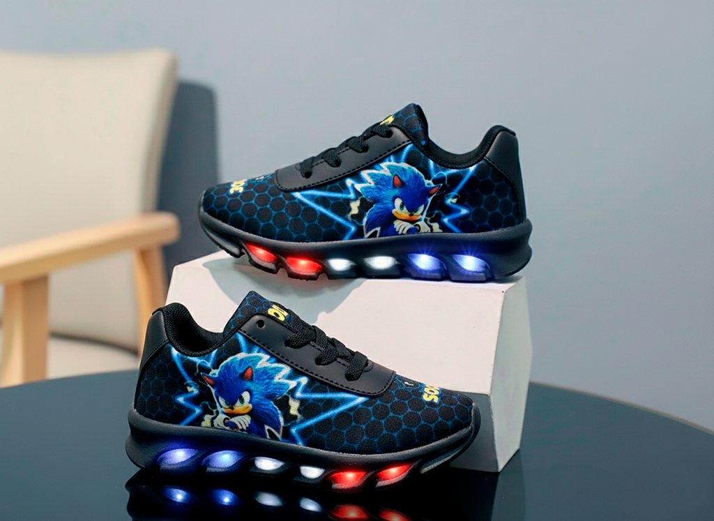 Tênis LED Infantil Sonic Preto