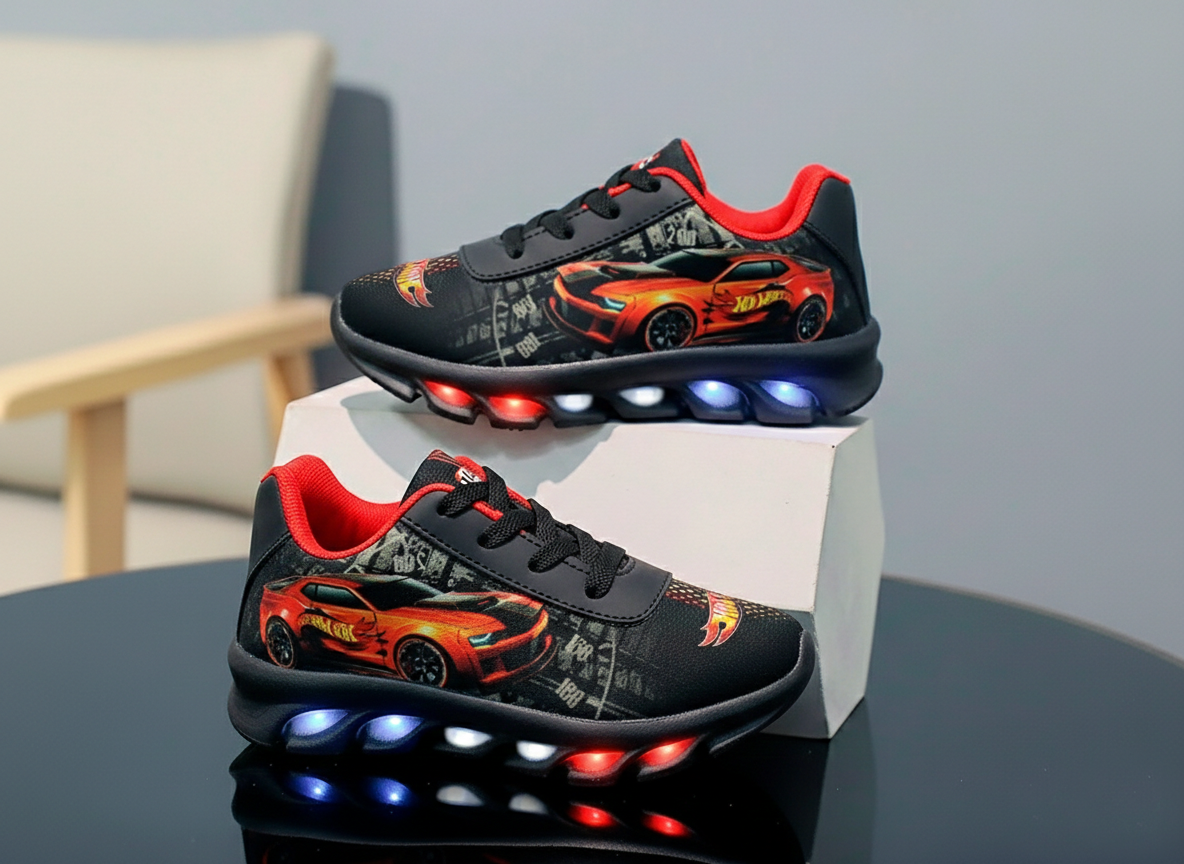 Tênis LED Infantil Hotwheels