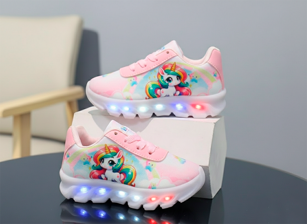 Tênis LED Infantil Unicornio